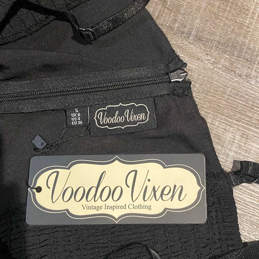 New Voodoo Vixen 50s Retro Black Polka Dot Fit & Flare Size Small 4 - Picture 8 of 11